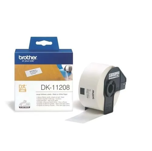 Brother P-Touch DK-11208 38MM X 90MM Geniş Adres Etiket Şeridi